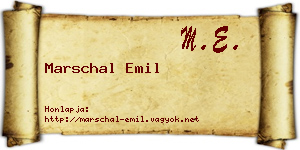 Marschal Emil névjegykártya